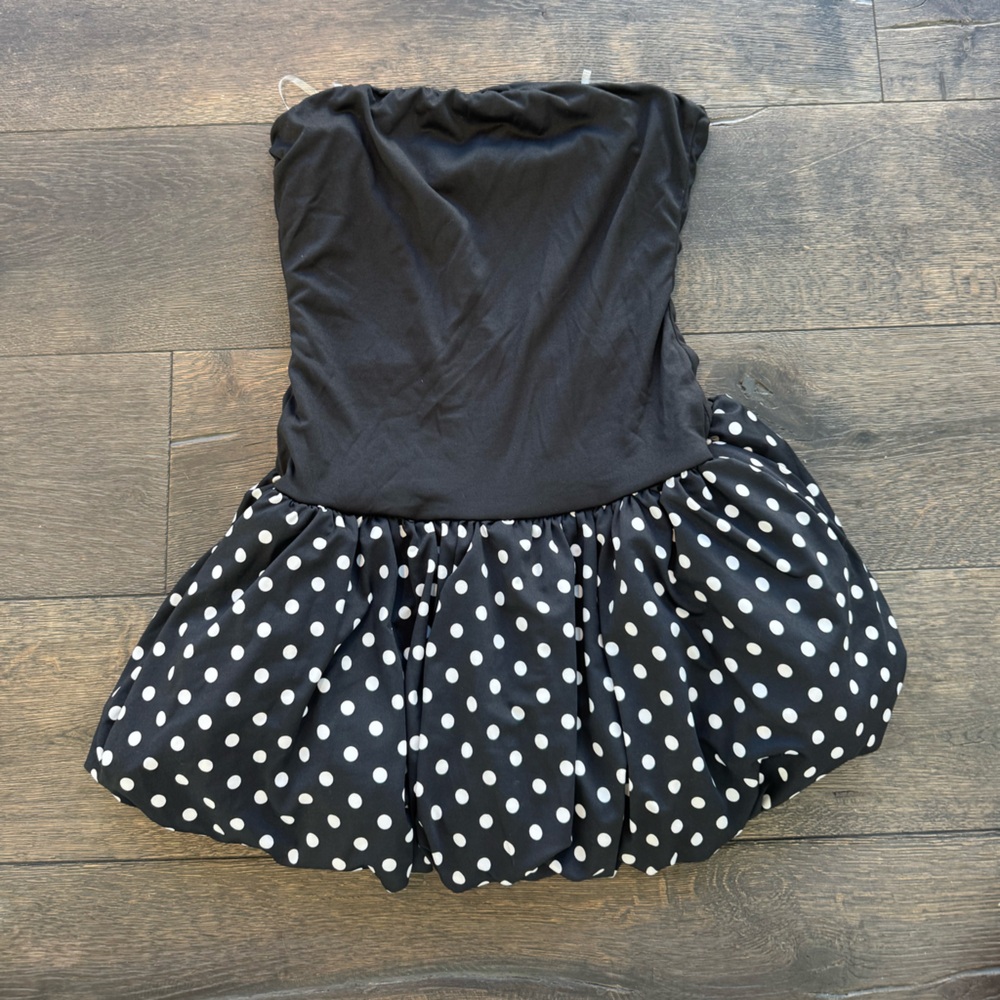 Mini bubble polka dot dress